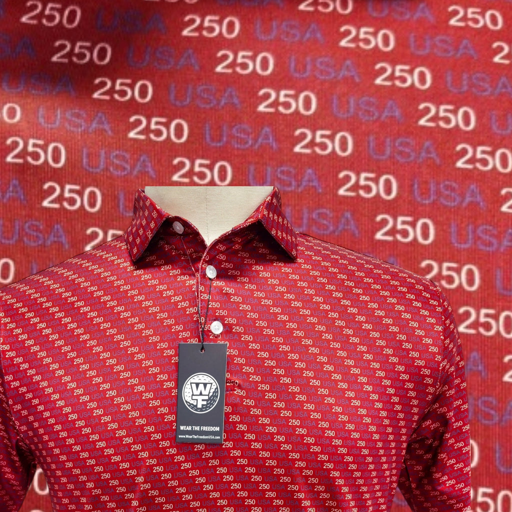 Red Patriotic USA250 Limited Edition Polo | Wear The Freedom®