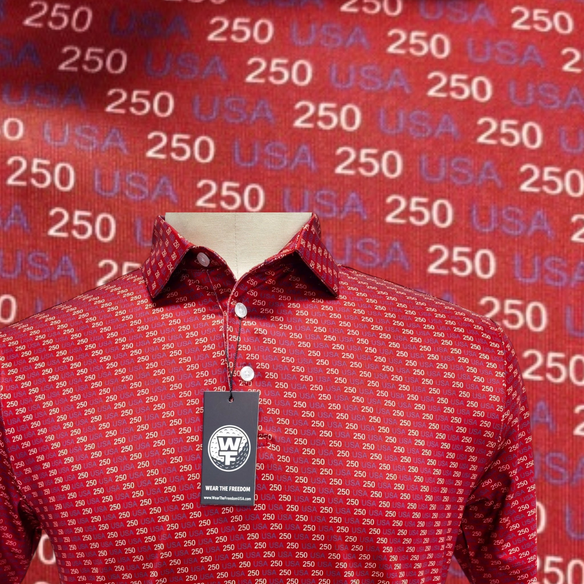 Red Patriotic USA250 Limited Edition Polo | Wear The Freedom®