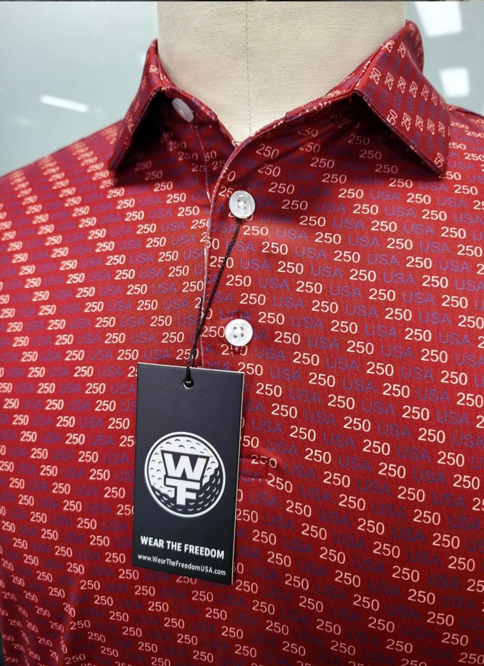 New Arrival Red USA250 Polo