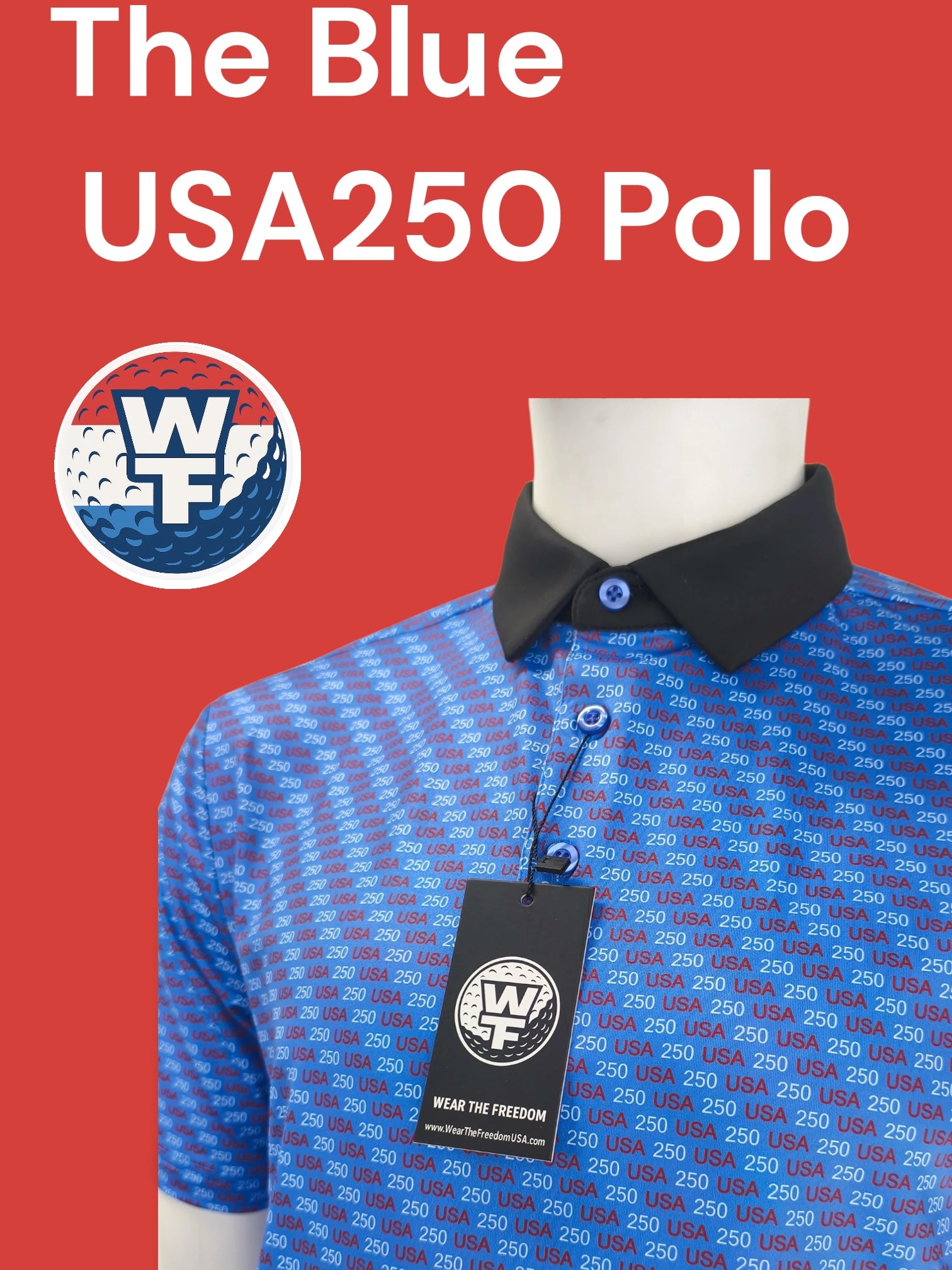 Blue USA250 Men’s Polo