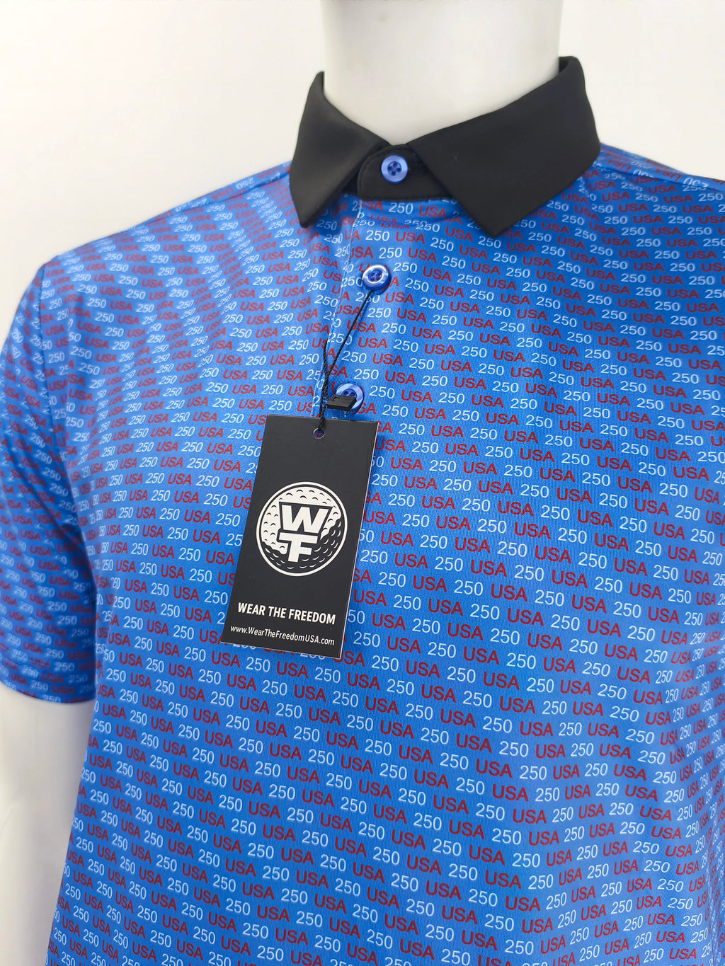 Mens USA250 Blue Polo