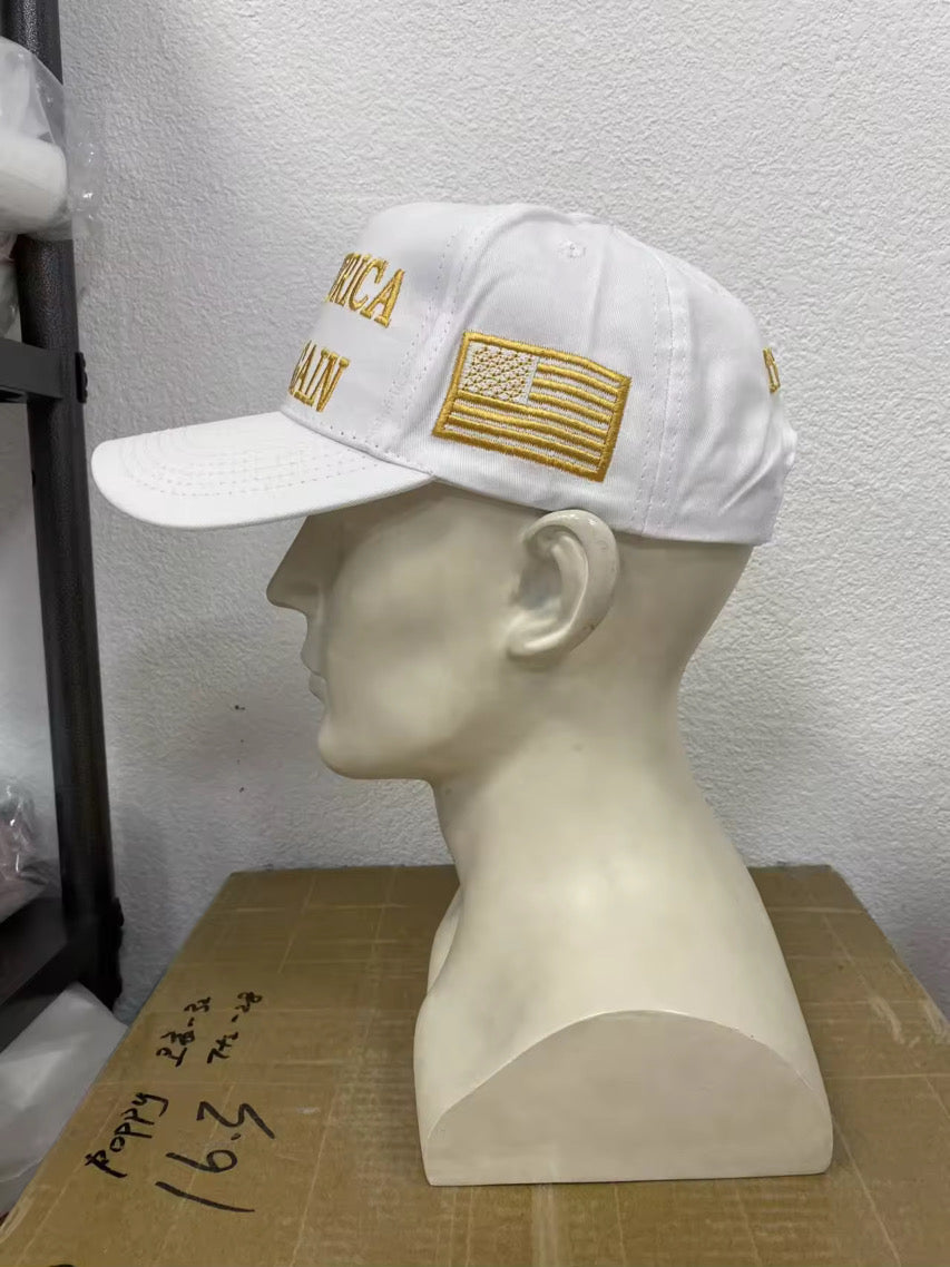 White/Gold Make America Great Again Hat