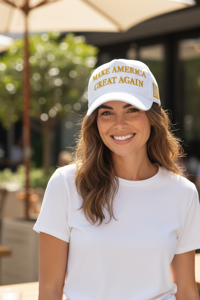 White/Gold Make America Great Again Hat