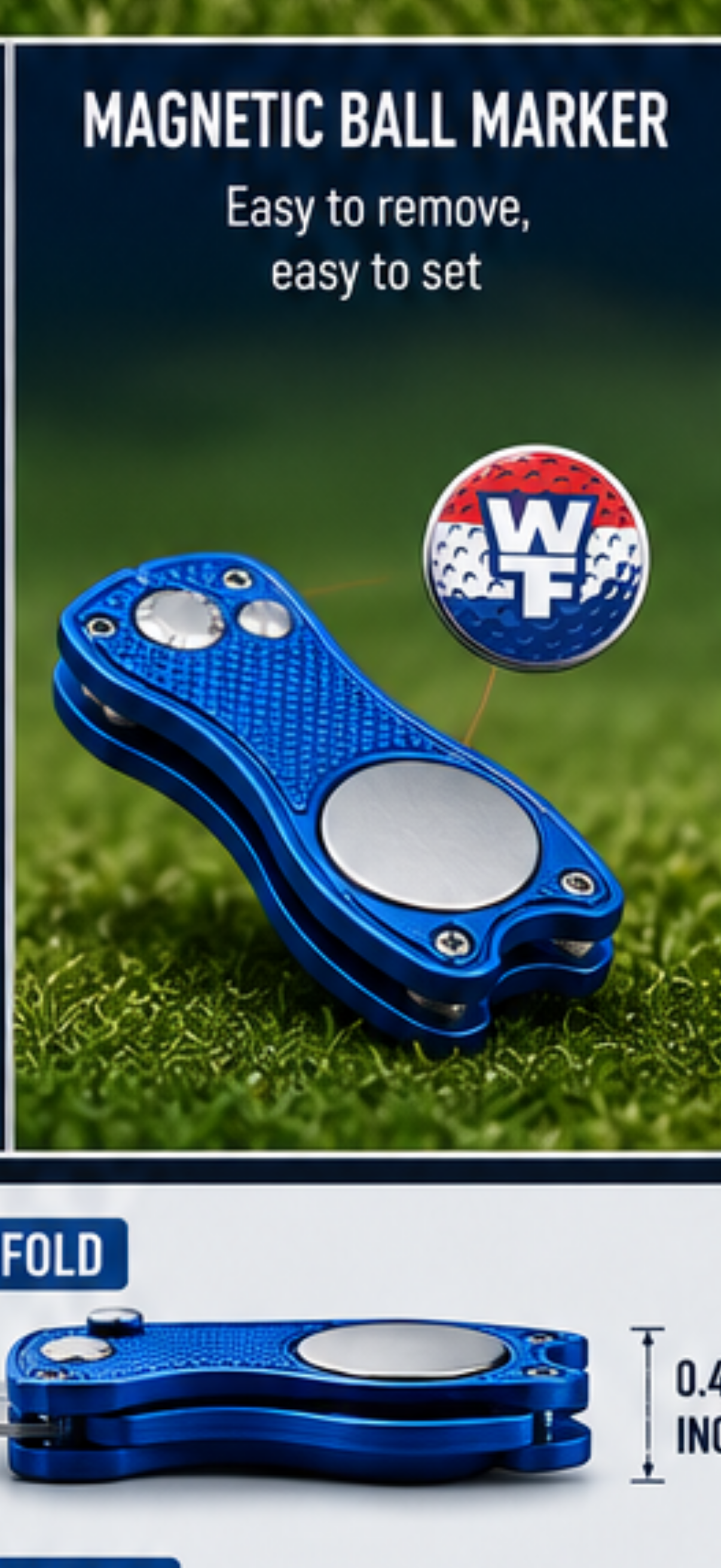 WTF Golf Divot Tool with Magnetic Ball Marker | Wear The Freedom®