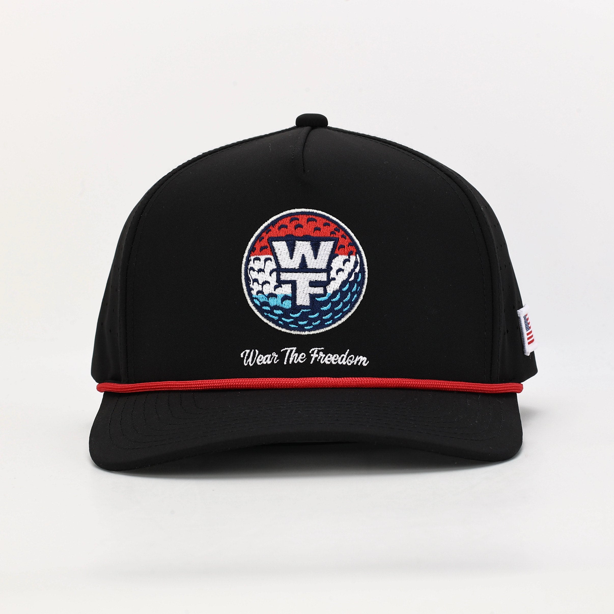 Black Hat Wear the freedom logo  laser cut vent holes
